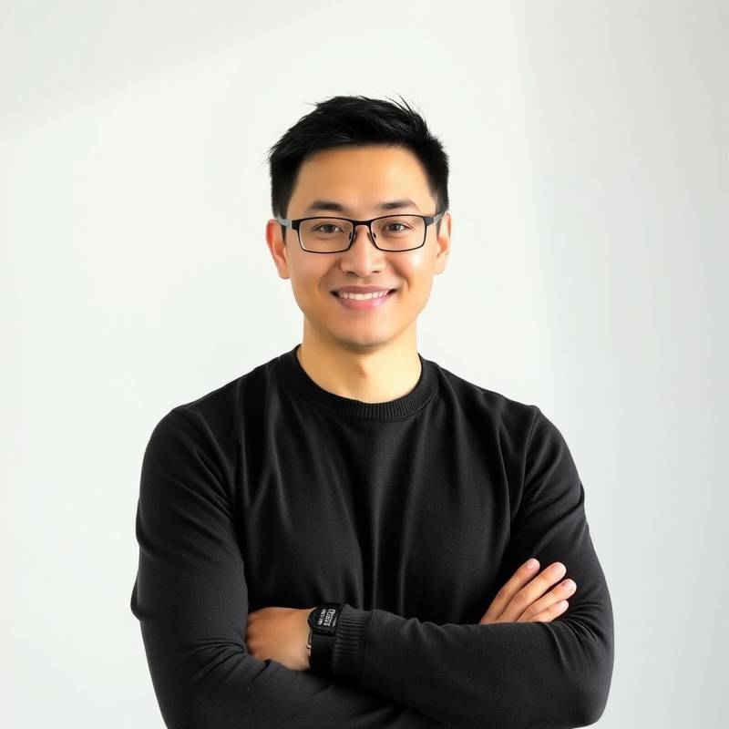 Portrait of David Chen, co-founder and Head of Location Management at ScenicFinds, looking professional.